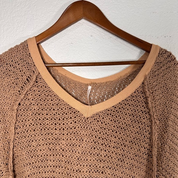 Free People Open Tan Knit Sweater Women's XS - Picture 2 of 7
